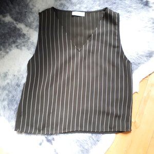 BABATON (S) - Dark Green Stiped Tank